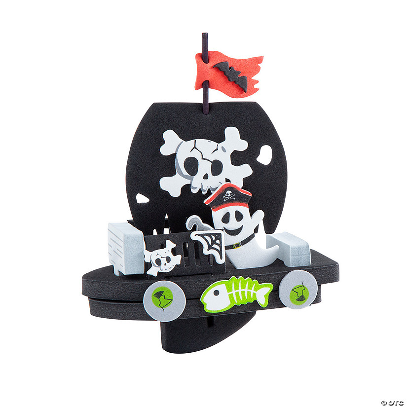 3D Halloween Floating Haunted Pirate Ship Craft Kit - Makes 12 Image