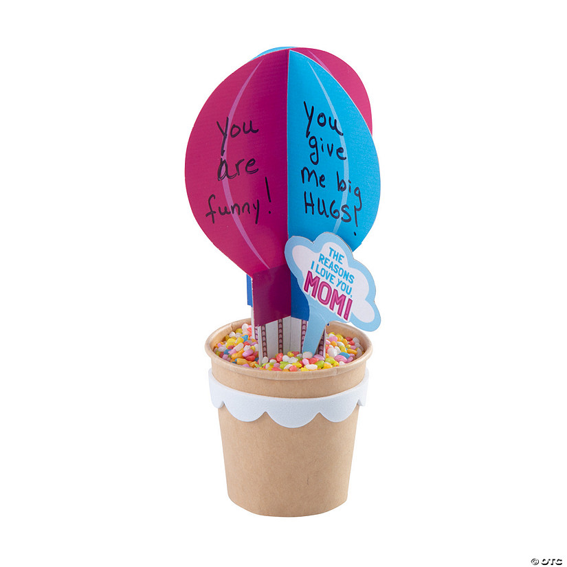 3D Hot Air Balloon Why I Love Mom Craft Kit - Makes 12 Image