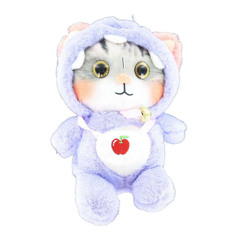 3D Lovely Cat 10 Inch Plush Collectible  Purple Image