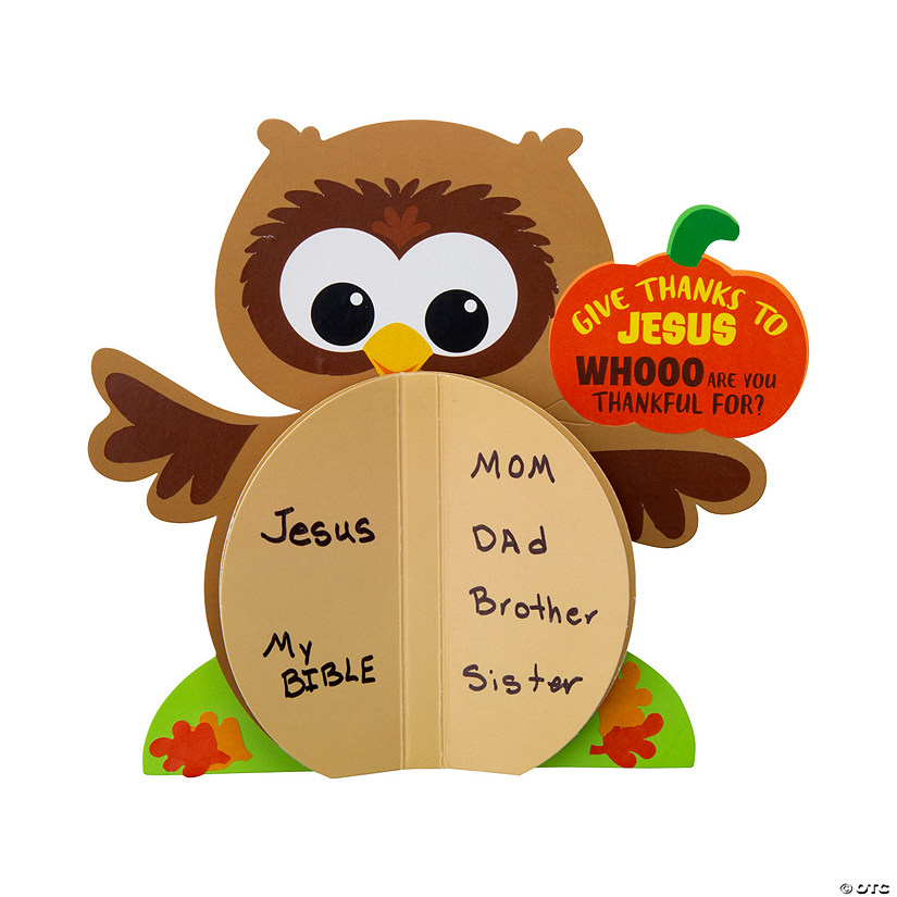 3D Religious Give Thanks to Jesus Owl Craft Kit - Makes 12 Image