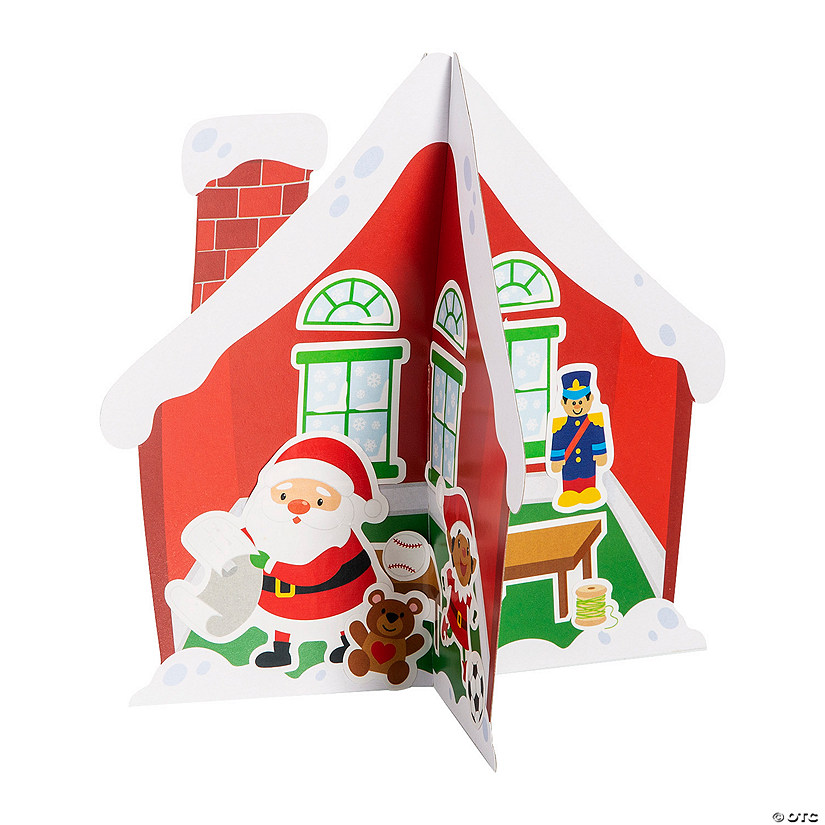 3D Santa&#8217;s Workshop Sticker Scenes - 12 Pc. Image