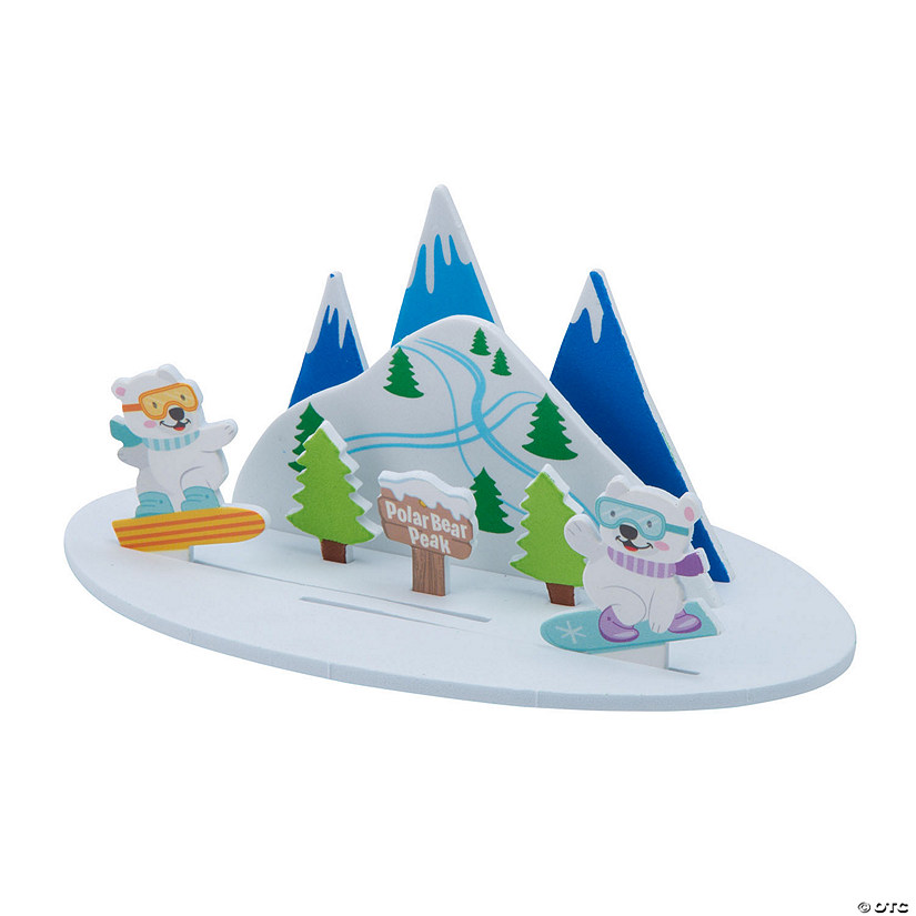 3D Sporty Polar Bear Scene Craft Kit - Makes 12 Image