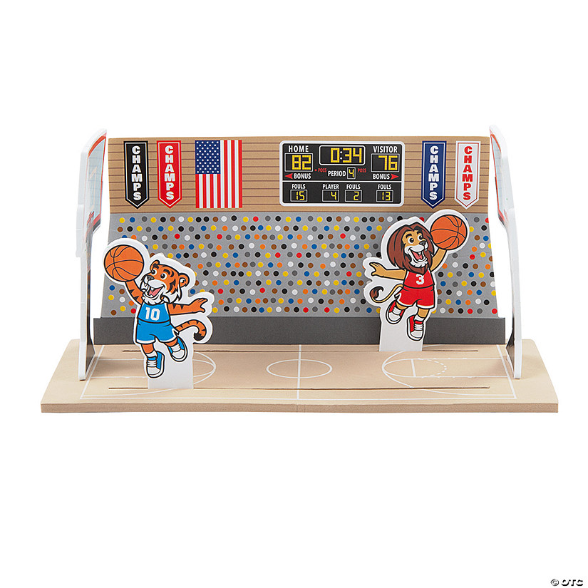 3D Tabletop Basketball Court Craft Kit - Makes 12 Image