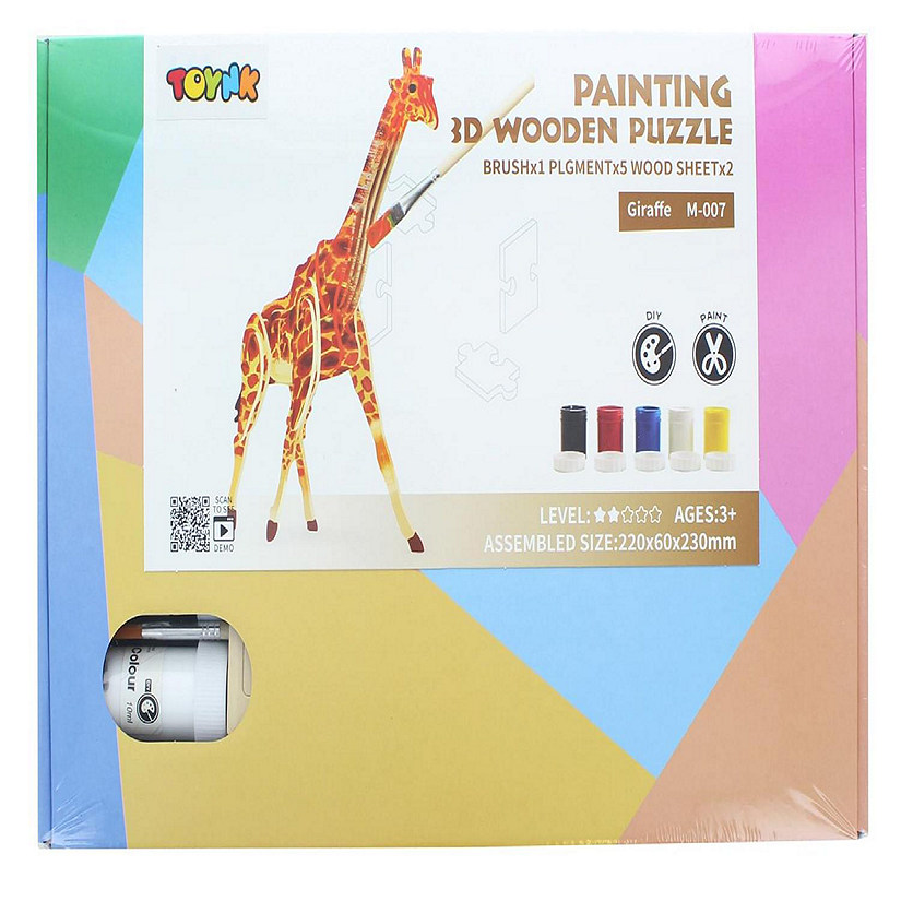 3D Wooden Painting Puzzle  Giraffe Image
