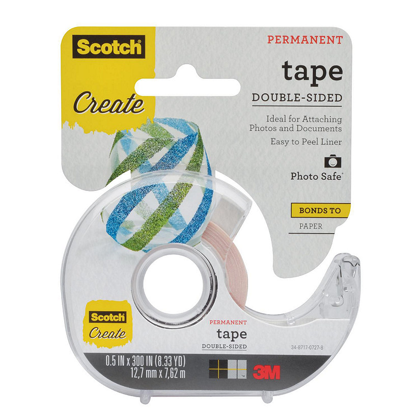 3M #002 Scotch Photo & Document Double-Sided Mounting Tape, 1/2" x 300" Image