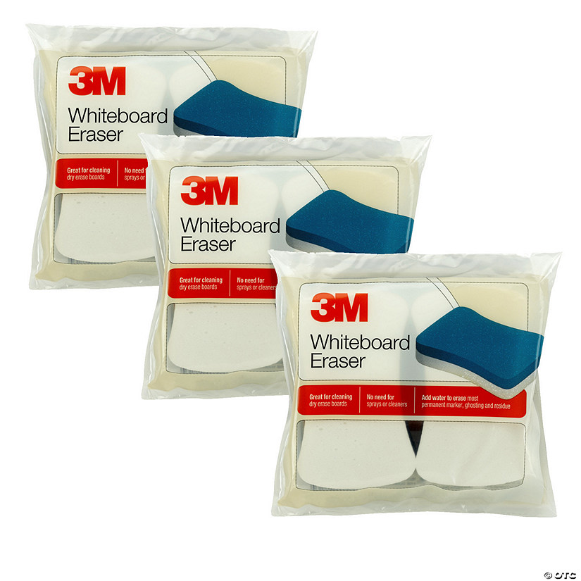 3M Whiteboard Eraser Pads, 2 Per Pack, 3 Packs Image