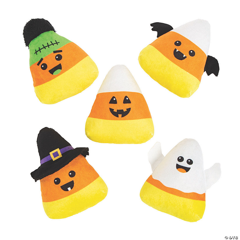 4 1/2" Bulk 48 Pc. Halloween Smiling Stuffed Candy Corn Assortment Image