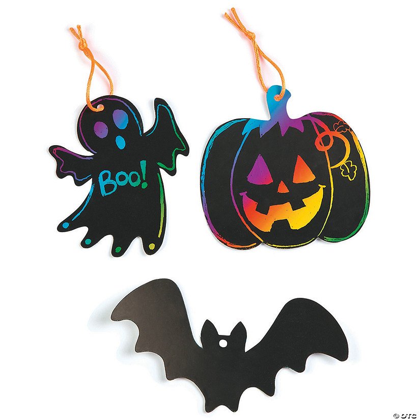 4 1/2" x 4" Bulk 50 Pc. Halloween Magic Color Scratch Ornaments Image