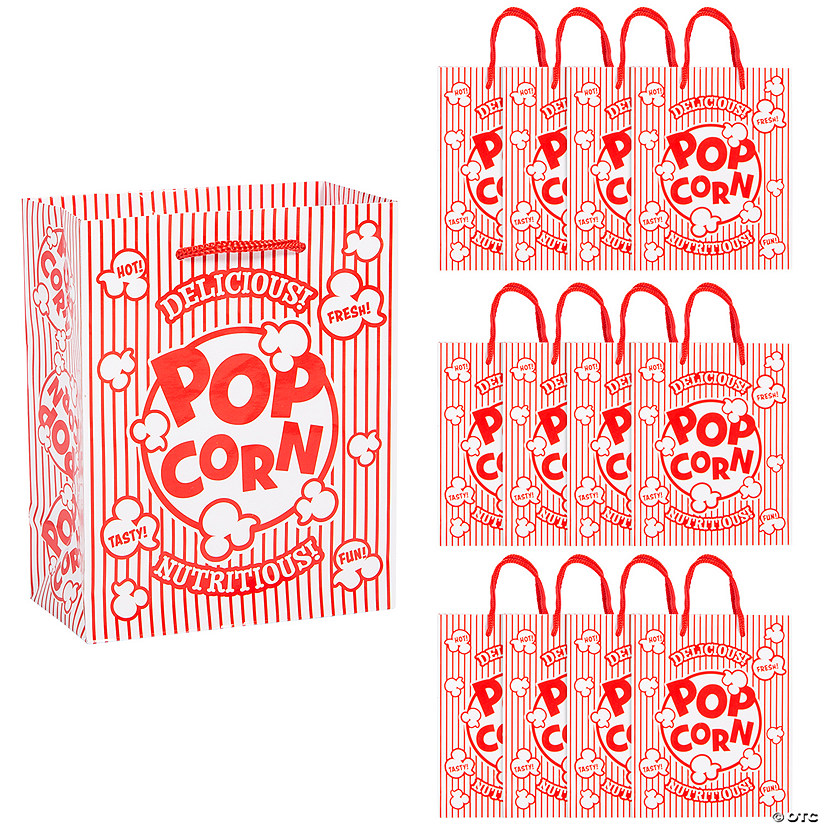 4 1/4" x 5 1/2" Small Popcorn Box Paper Gift Bags - 12 Pc. Image