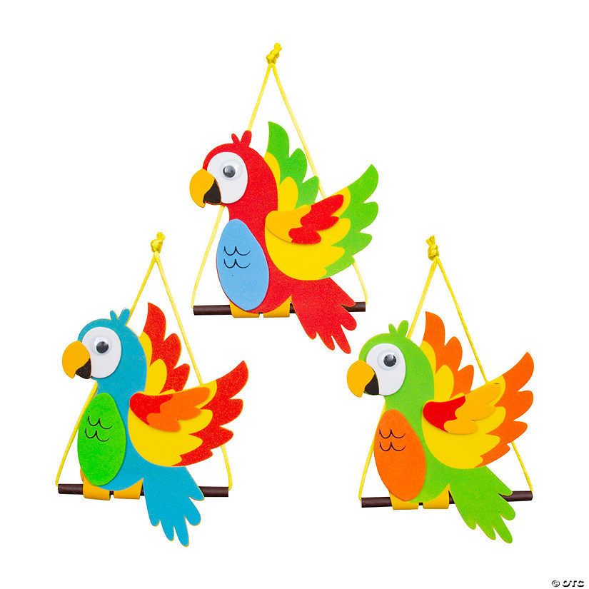 4 3/4" x 6" Hanging Tropical Parrot Foam Craft Kit - Makes 12 Image