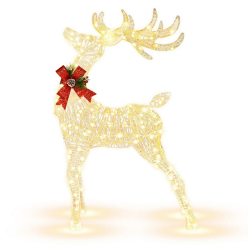 4.4FT Lighted Standing Reindeer Christmas Decoration Pre-Lit 120 LED Bulbs Image