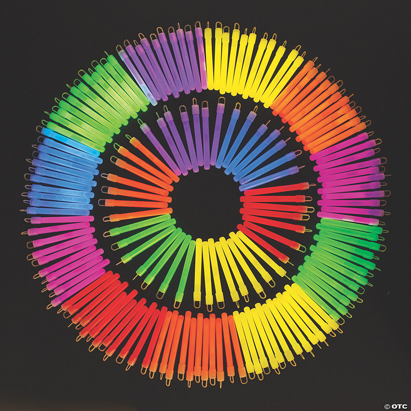 4" Bulk 250 Pc. Bright Colors Plastic Glow Stick Assortment Image