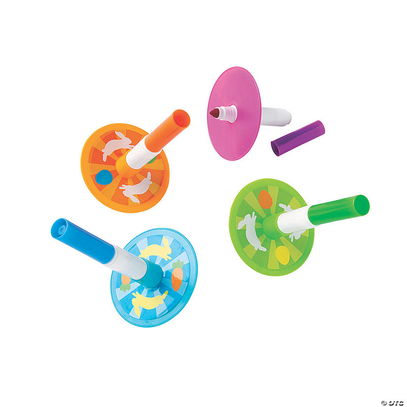 4-Color Easter Spin Top Markers - 12 Pc. Image