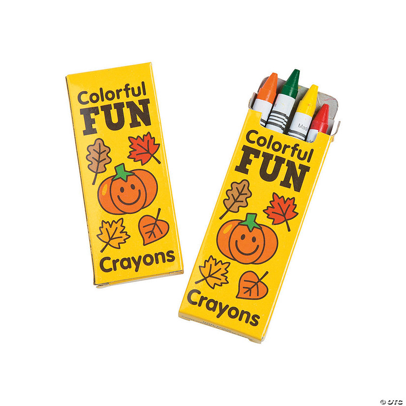 4-Color Fall Crayons - 24 Boxes Image