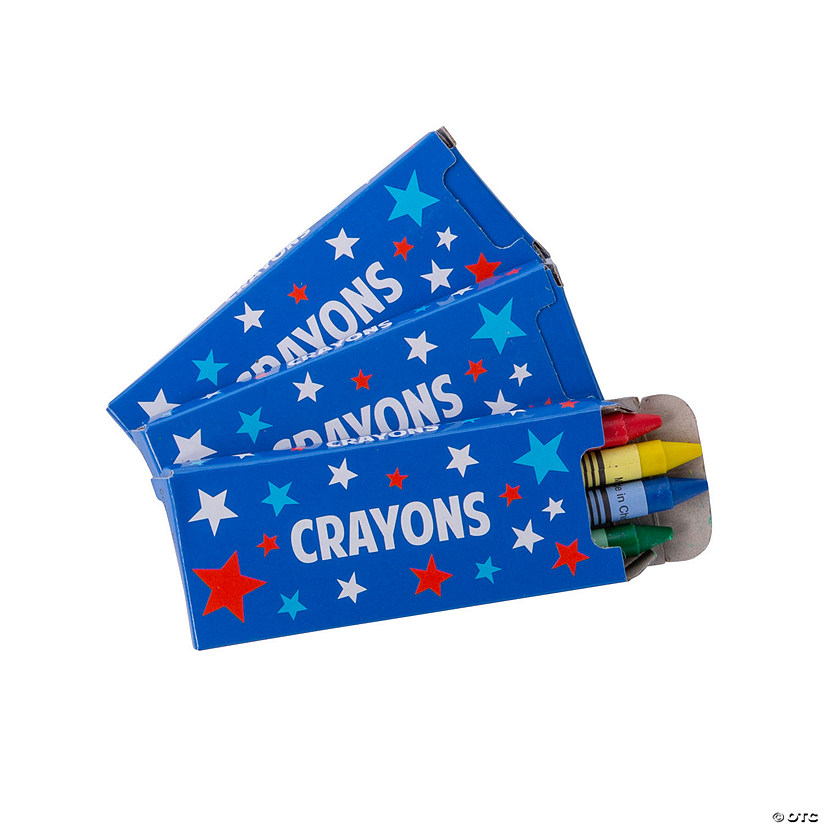 4-Color Patriotic Crayons - 24 Boxes Image