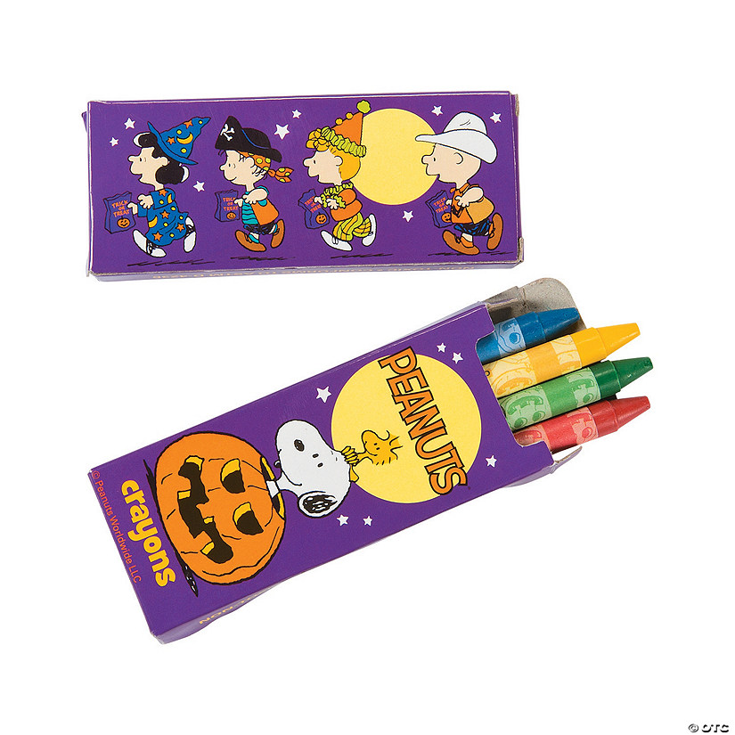 4-Color Peanuts&#174; Halloween Crayons - 24 Boxes Image