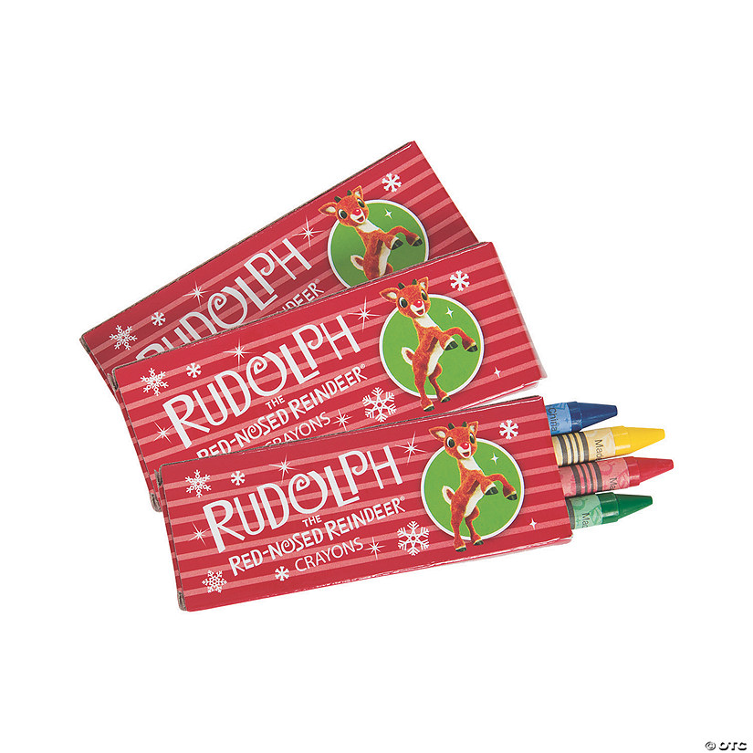 4-Color Rudolph the Red-Nosed Reindeer<sup>&#174;</sup> Crayons - 24 Boxes Image