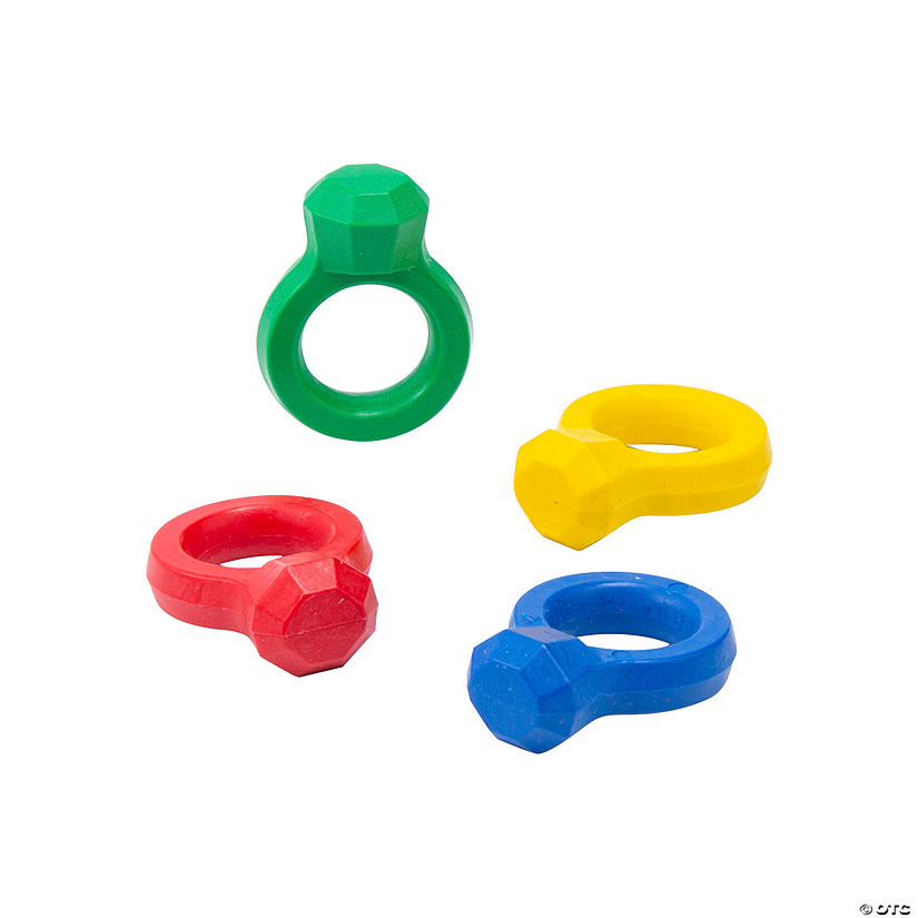 4-Color Wedding Ring-Shaped Crayons - 24 Pc. Image