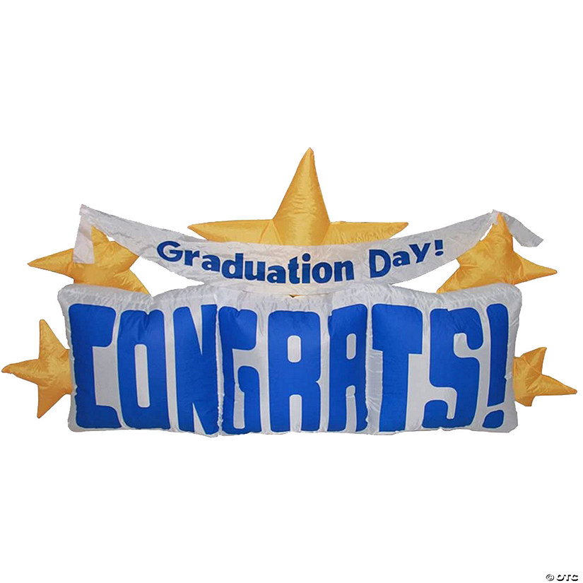 4 Ft. Blow-Up Inflatable Graduation Day Congrats Decoration with Built-In Lights Image