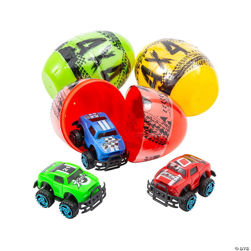 4" Monster Truck-Filled Plastic Easter Eggs - 12 Pc. Image