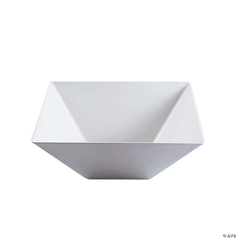 4 qt. White Square Plastic Serving Bowls (12 Bowls) Image