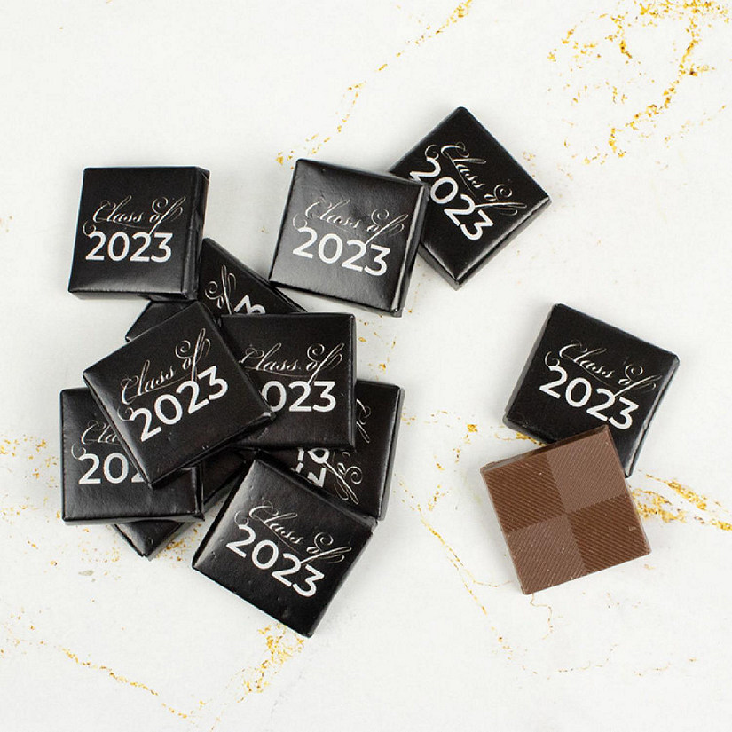 40 Pcs Black Graduation Candy Party Favors Class of 2023 Belgian Chocolate Squares by Just Candy Image