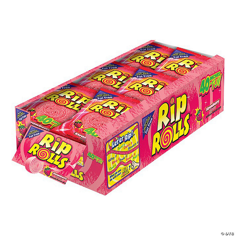 40" Rip Rolls&#8482; Strawberry Licorice Candy - 24 Pc. Image