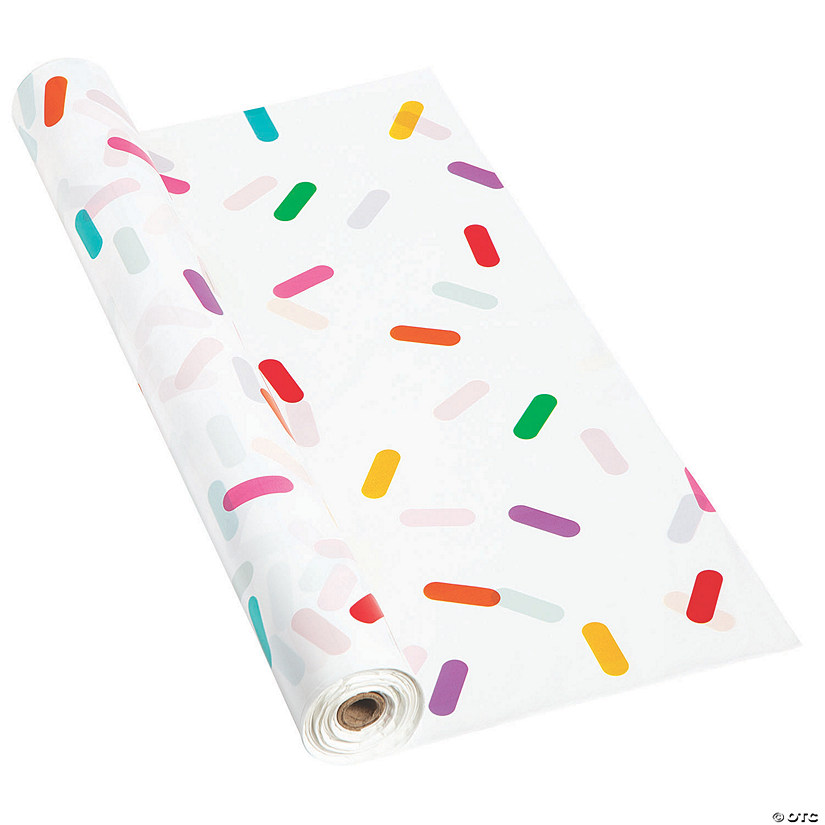 40" x 100 ft. Birthday Sprinkles Disposable Plastic Tablecloth Roll Image