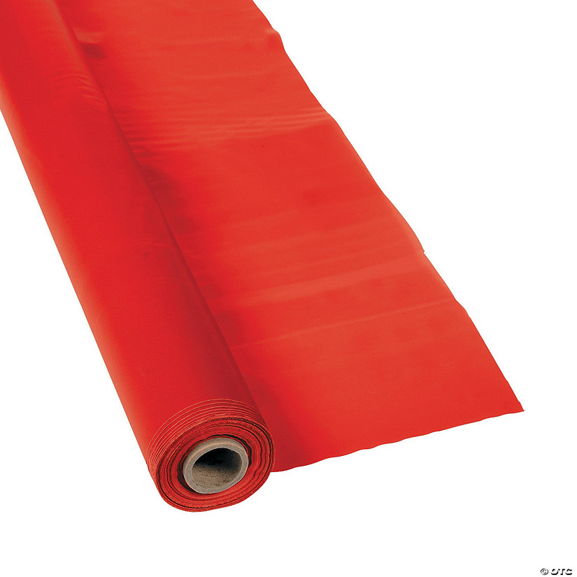 40" x 250 ft. Red Extra Long Plastic Tablecloth Roll Image