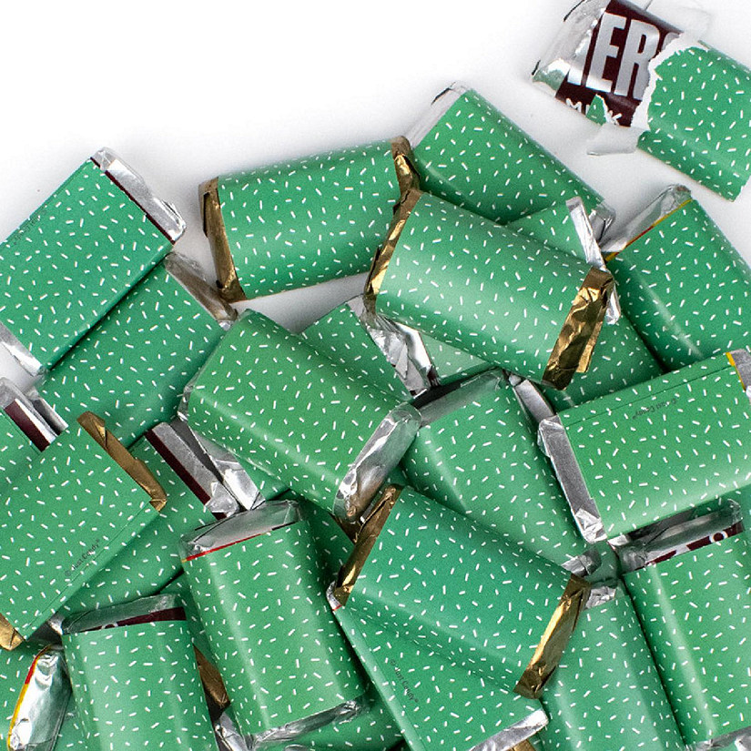 41 Pcs Green Candy Party Favors Hershey's Miniatures Chocolate Image