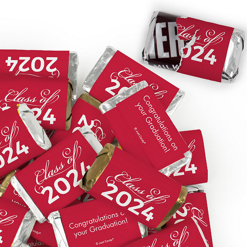 41 Pcs Red Graduation Candy Party Favors Class of 2024 Hershey's Miniatures Chocolate (Approx. 41 Pcs) Image