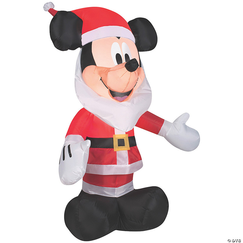 42" Airblown Micky Mouse with Santa Beard Image