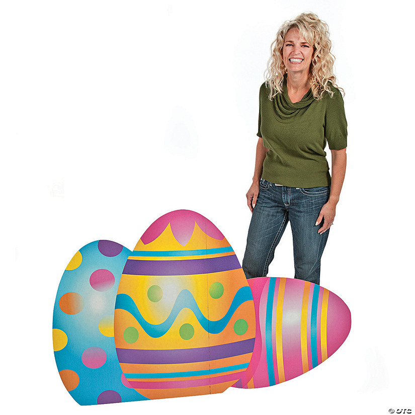 42" Mixed Print Easter Eggs Cardboard Cutout Stand-Up Image