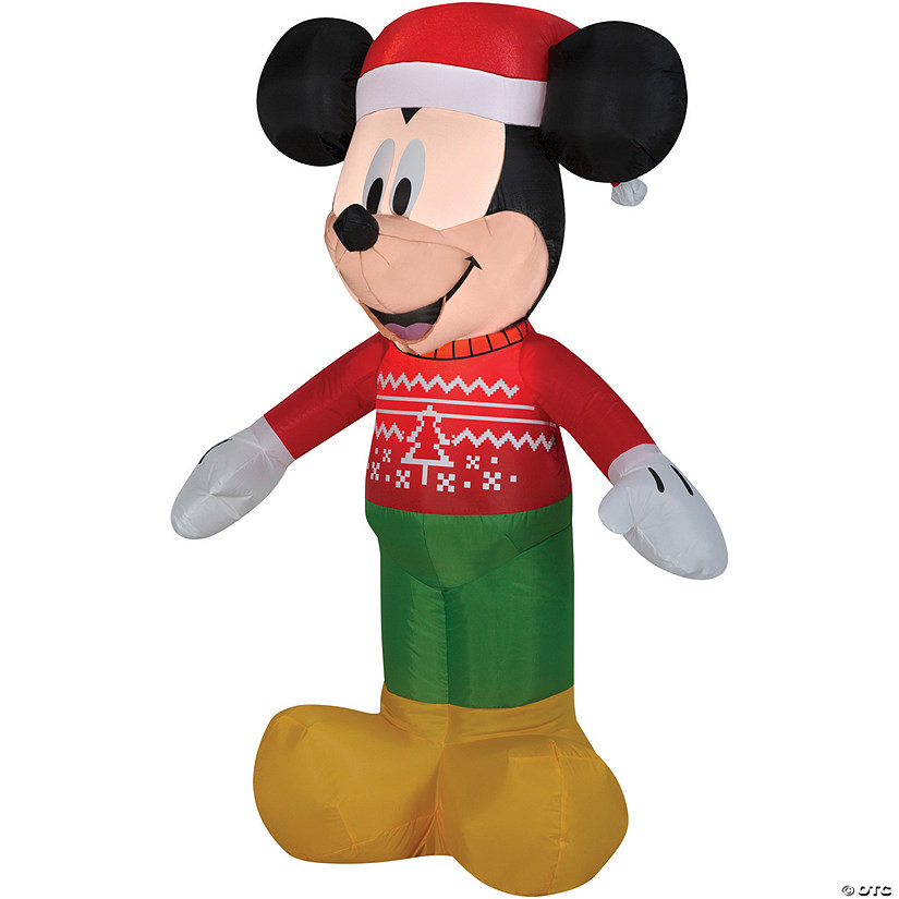 42" Ugly Sweater Mickey Mouse Airblown Outdoor Yard Decoration Image