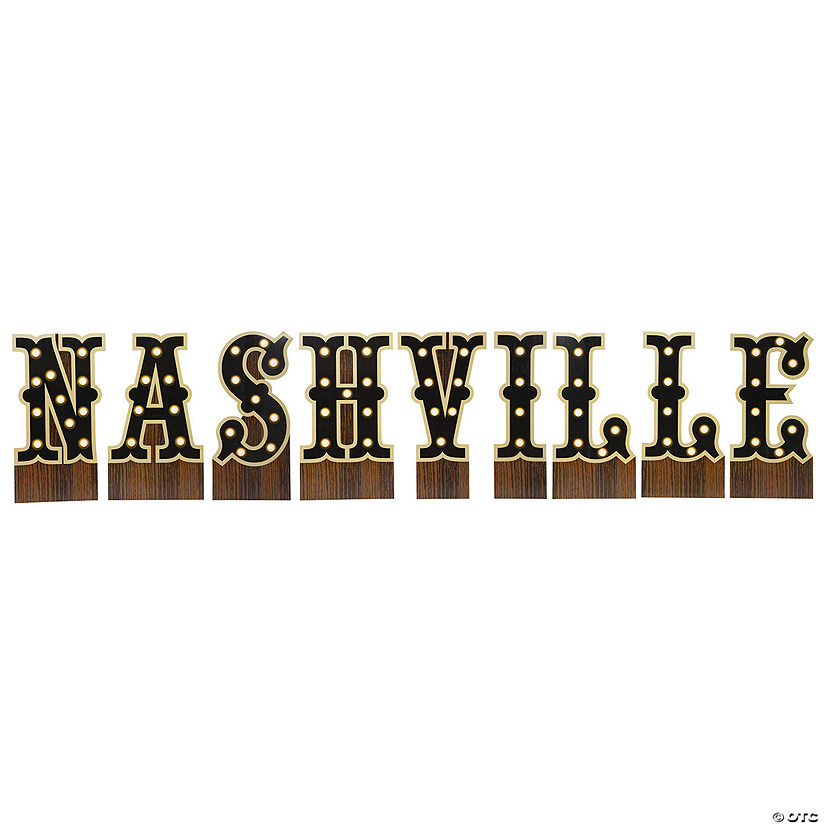 44" Nashville Letter Cardboard Cutout Stand-Up Set - 9 Pc. Image