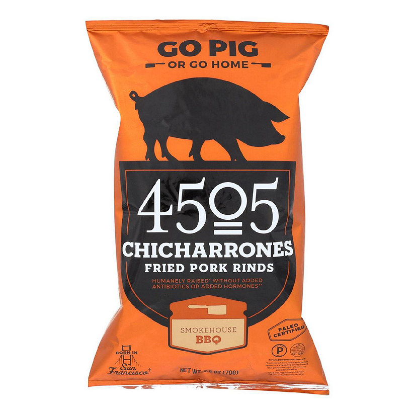 4505 - Pork Rinds - Chicharones - Smokehouse BBQ - Case of 12 - 2.5 oz Image