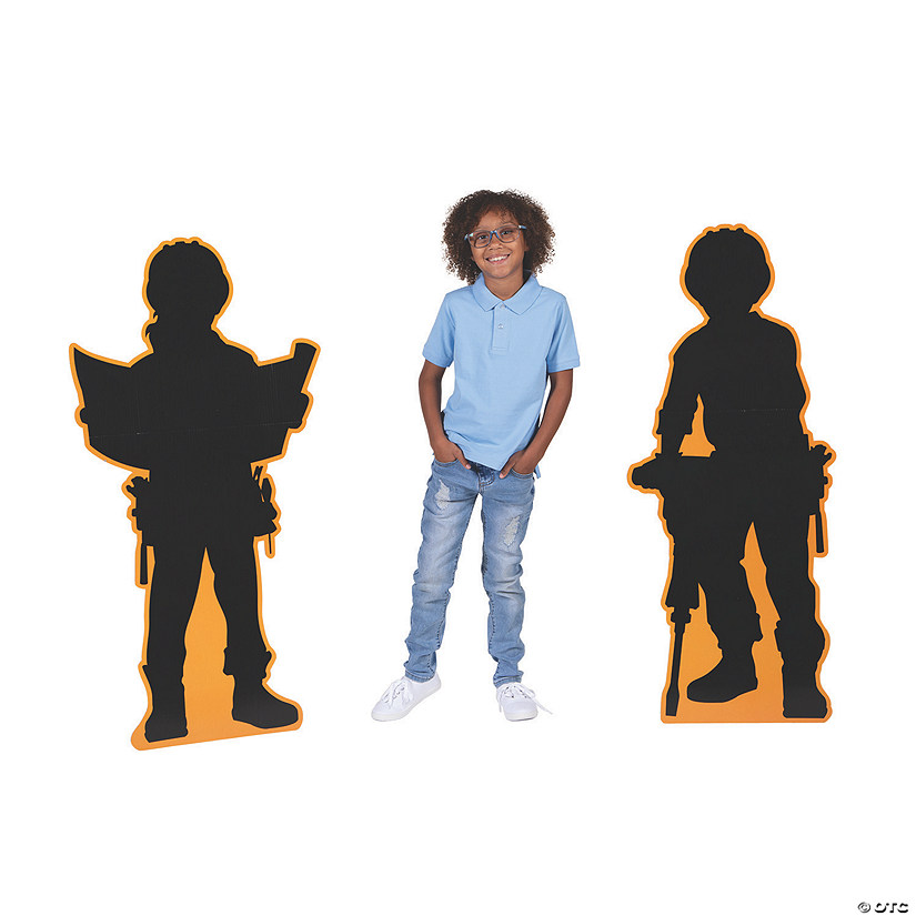 46 3/4" - 47 1/4" Construction Silhouette Cardboard Cutout Stand-Ups - 2 Pc. Image