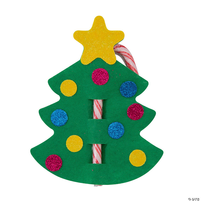 48 Pc. Christmas Tree Candy Cane Craft Kit - Makes 24 Image