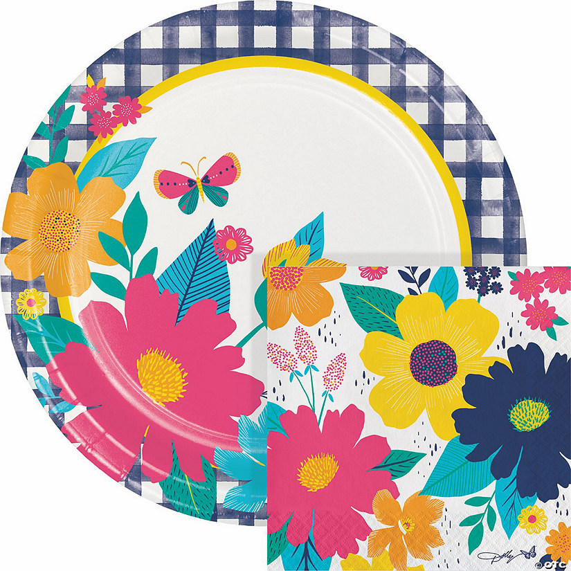 48 Pc. Dolly Parton Blossoming Beauty Party Plates and Napkins for 16 Guests Image