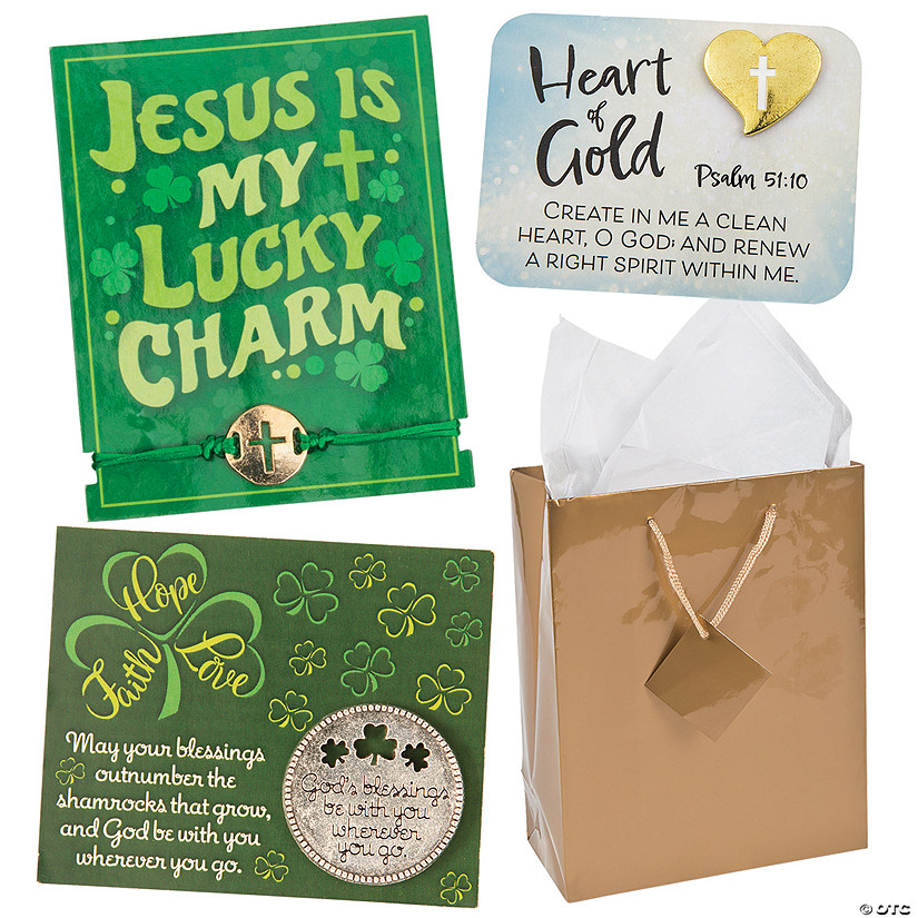 48 Pc. Religious St. Patrick's Day Handout Kit for 12 Image