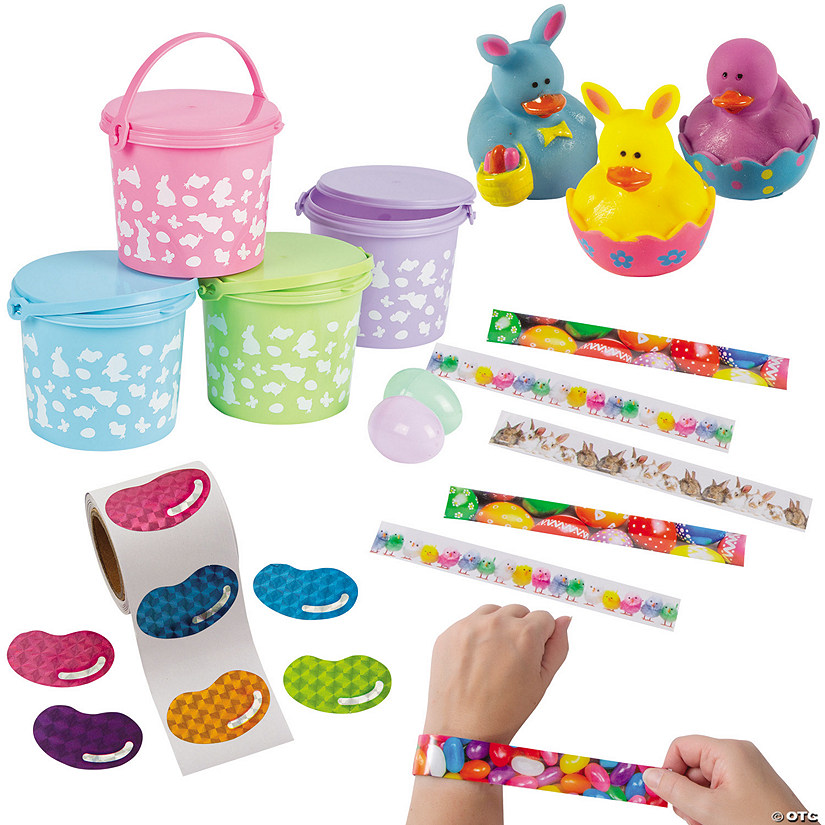 49 Pc. Easter Bucket with Fillers Kit for 12 Image