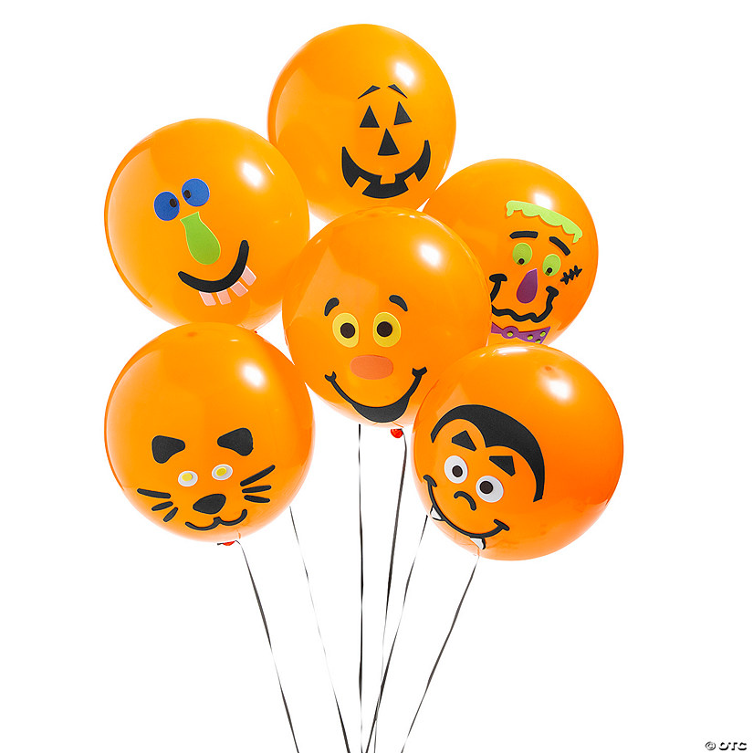49 Pc. Halloween Pumpkin Balloon Decorating Craft Kit - Makes 24 Image