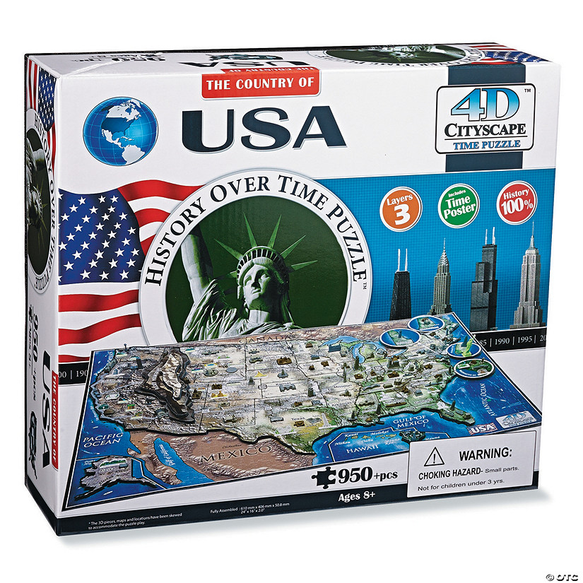 4D Cityscape Time Puzzle: USA History Image
