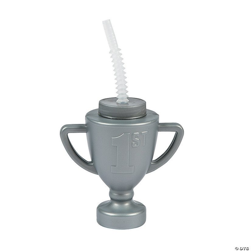 5 1/2" 14 oz. Trophy Reusable BPA-Free Plastic Cups with Lids & Straws - 12 Ct. Image