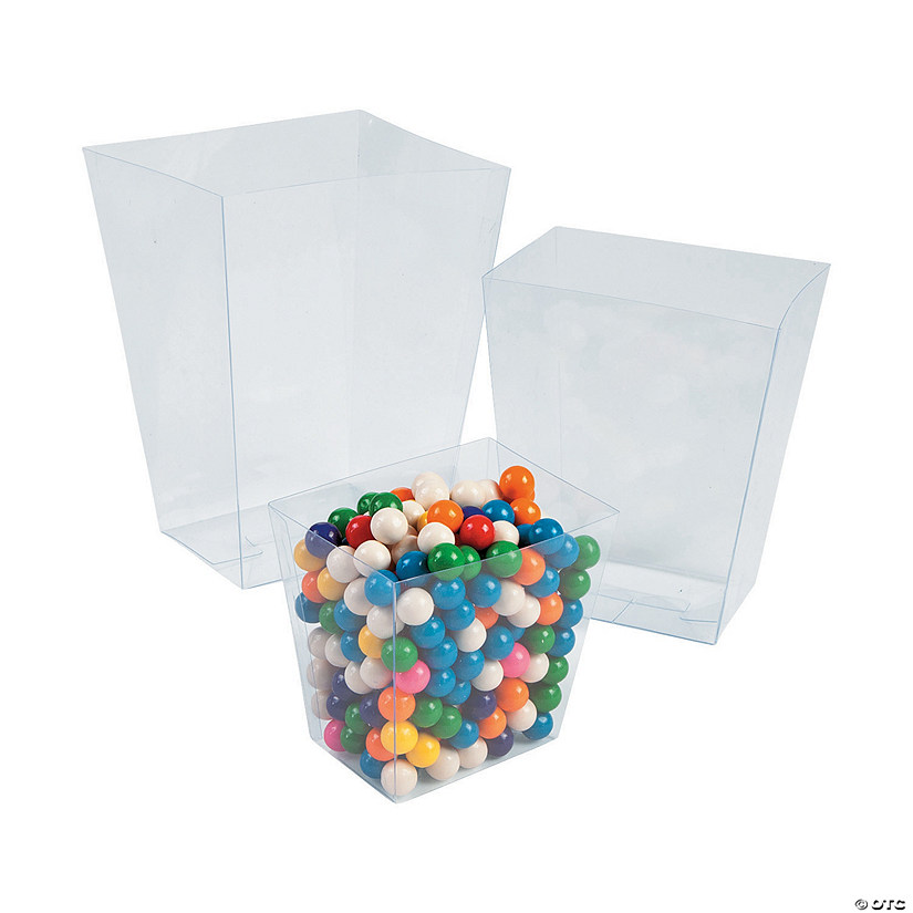 5 1/2" - 8 1/2" Clear Plastic Candy Buffet Containers - 6 Pc. Image
