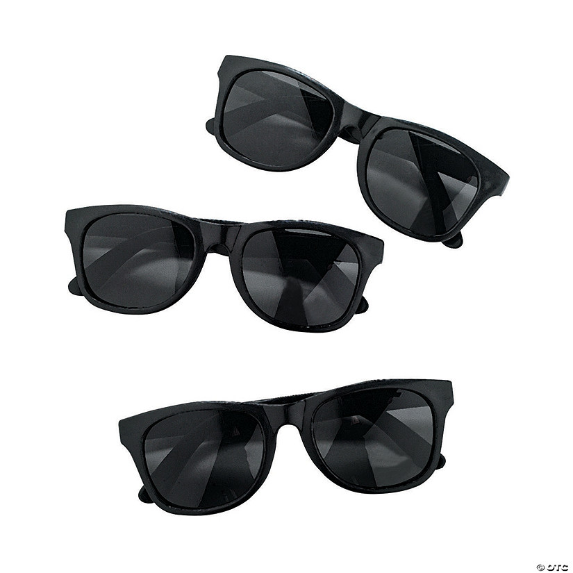 5 1/2" Adults Black Plastic Nomad Sunglasses - 12 Pc. Image