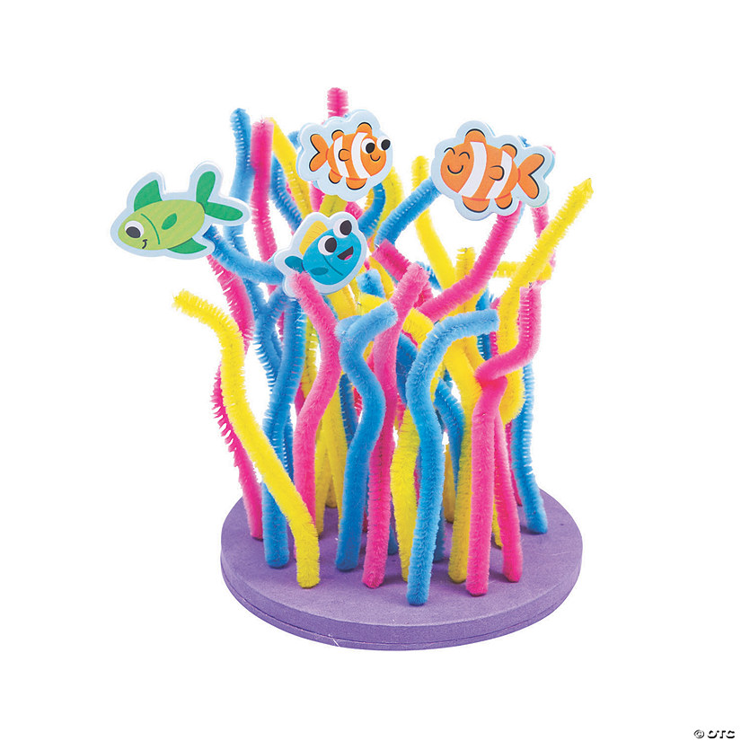 5 1/2" x 5" Foam & Chenille Under the Sea Coral Craft Kit - Makes 12 Image