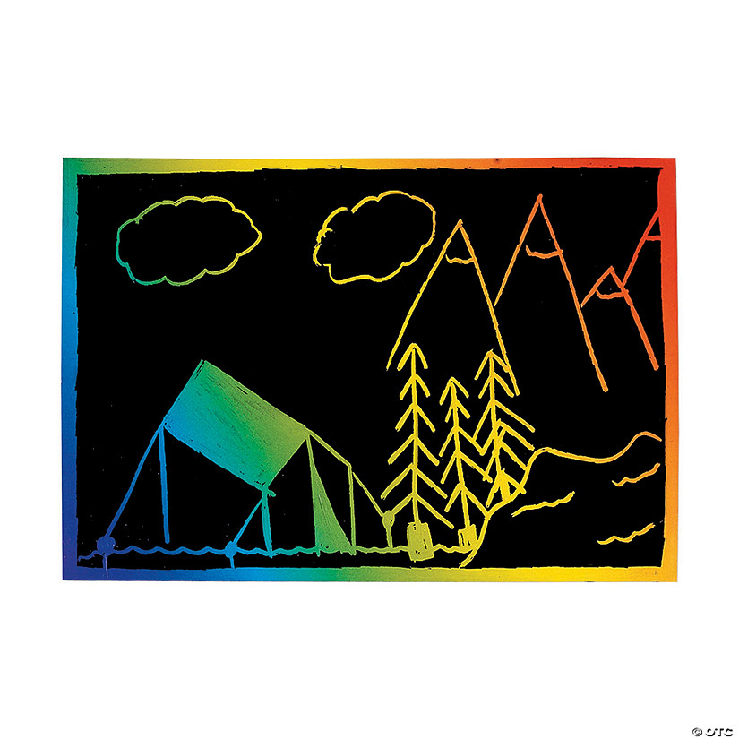 5 1/4" Bulk 50 Pc. Rainbow Designs Magic Color Scratch Postcards Image