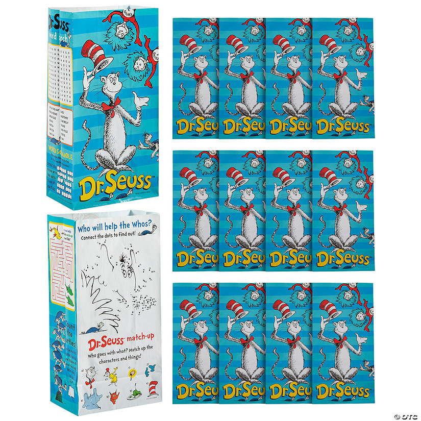 5 1/4" x 10" Dr. Seuss&#8482; Activity Paper Treat Bags - 12 Pc. Image