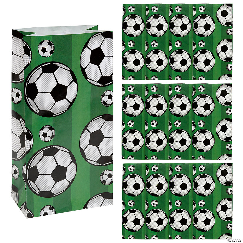 5 1/4" x 10" Soccer Treat Bags - 12 Pc. Image